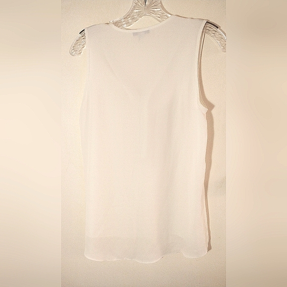 MOA & MOA MISSES SIZE SMALL SLEEVELESS TANK IVORY PEARL & RHINESTONE ACCENTS - Picture 2 of 8